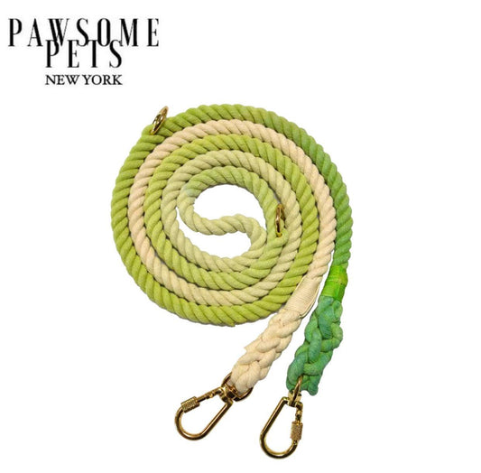 HANDS FREE DOG ROPE LEASH - OMBRE LIGHT GREEN