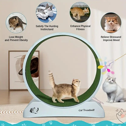 Pet Fitness Wheel - Interactive Treadmill for Cats and Dogs Grey