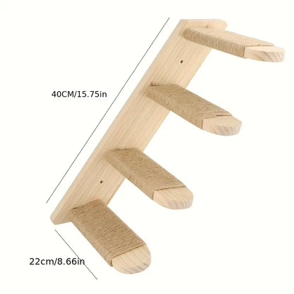 Paws & Play: Elevated Wooden Cat Climbing Shelf