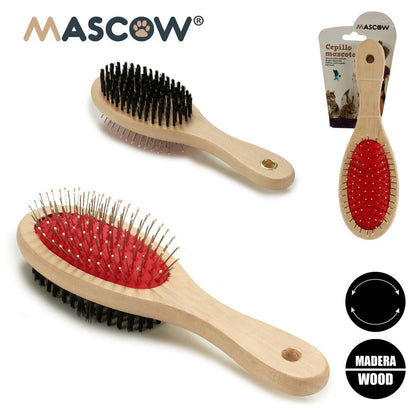 Dog Brush Mascow Brown Black Red 7 x 22,5 x 5 cm (12 Units)