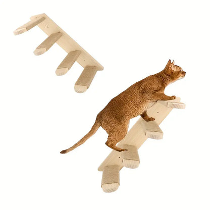 Paws & Play: Elevated Wooden Cat Climbing Shelf