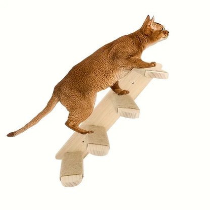Paws & Play: Elevated Wooden Cat Climbing Shelf