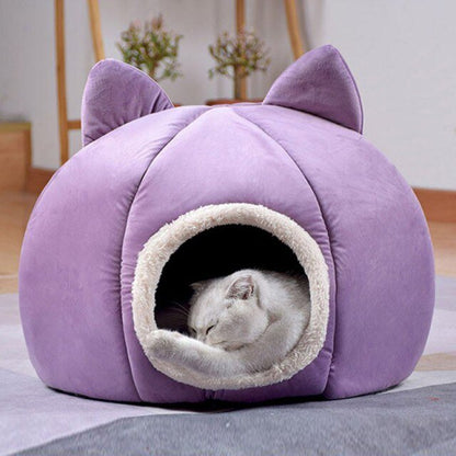 Detachable Soft Kennel Cat Bed Breathable Cat Pet Cave House Sleeping Bag Mat Pad Tent Pets Winter Warm Cozy Beds 11 Colors