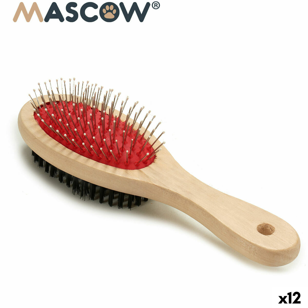 Dog Brush Mascow Brown Black Red 7 x 22,5 x 5 cm (12 Units)